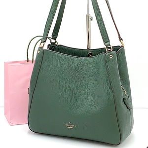 COPY - Kate Spade Leila Medium Triple Compartment Shoulder Bag Deep Evergreen